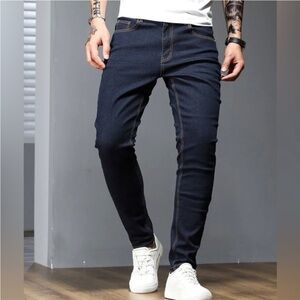 Men's SHEIN Dark Blue Skinny Jeans